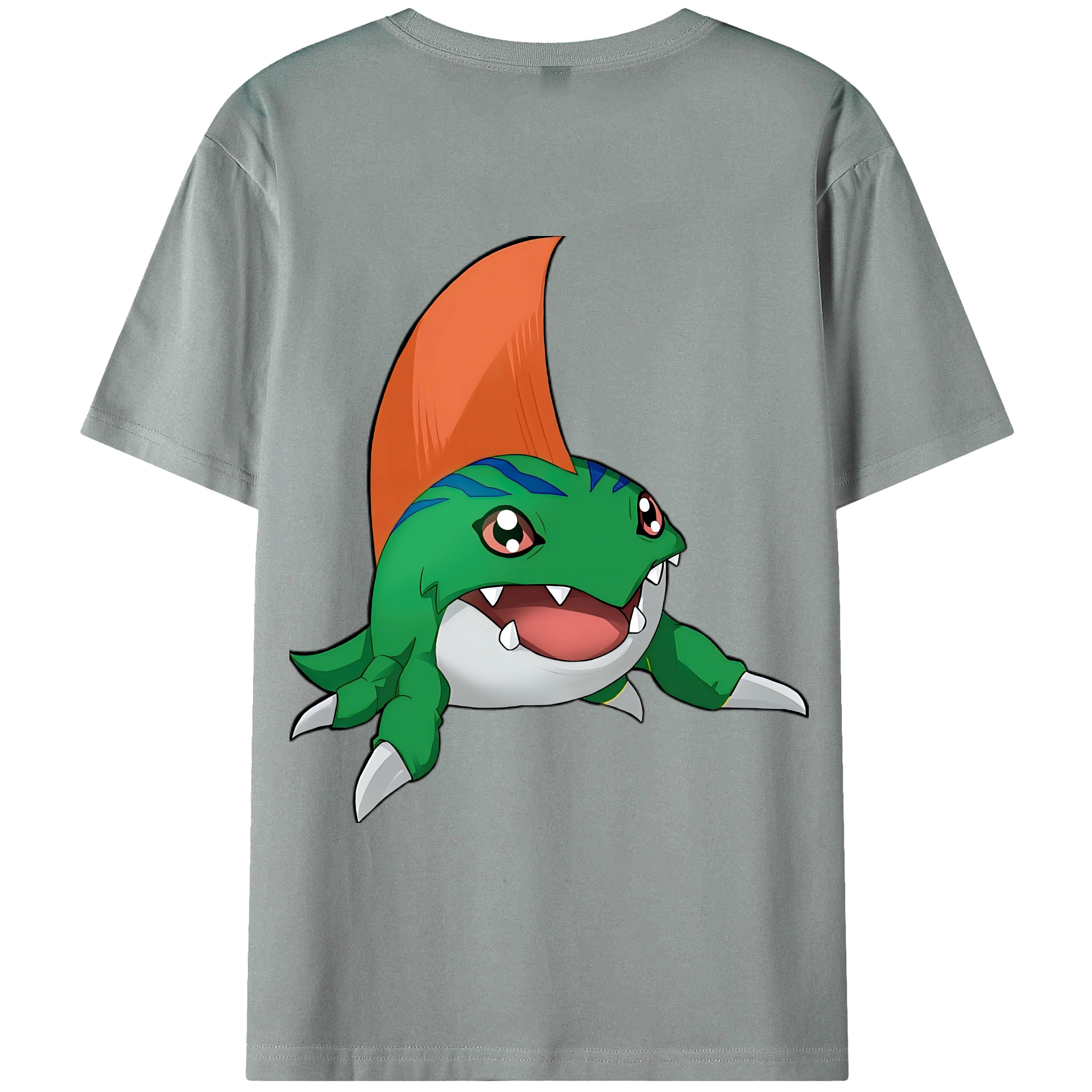（画像用） Digimon デジタルモンスター/デジモン 綿100％ メンズ半袖Tシャツ（バックプリント） 通気性